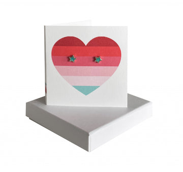 Love Heart - Turquoise sparkle star earrings Coral and Mint